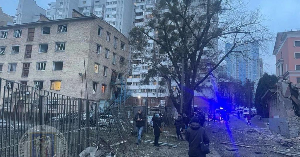 Последствия удара по Киеву 23 января