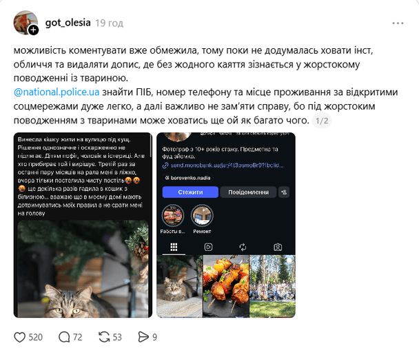 Реакція соцмереж на допис Надії Боровенко / © скриншот