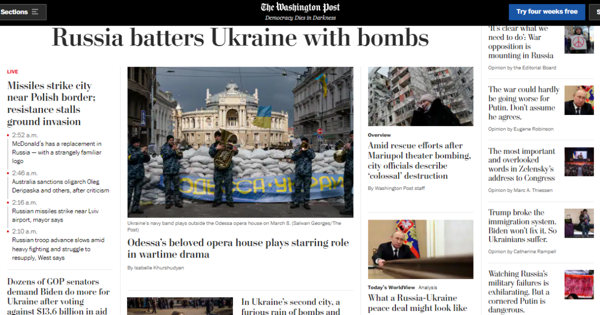 Газета The Washington Post відкриває офіс в Україні