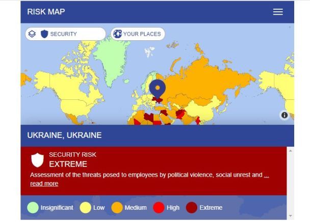 Загрози безпеці в Україні/Скріншот карти / © 