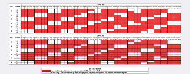 Графік відключення світла на Житомирщині 28 січня