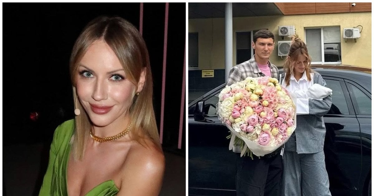 Леся Нікітюк з нареченим і сином