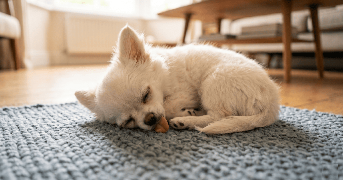 Собака спить