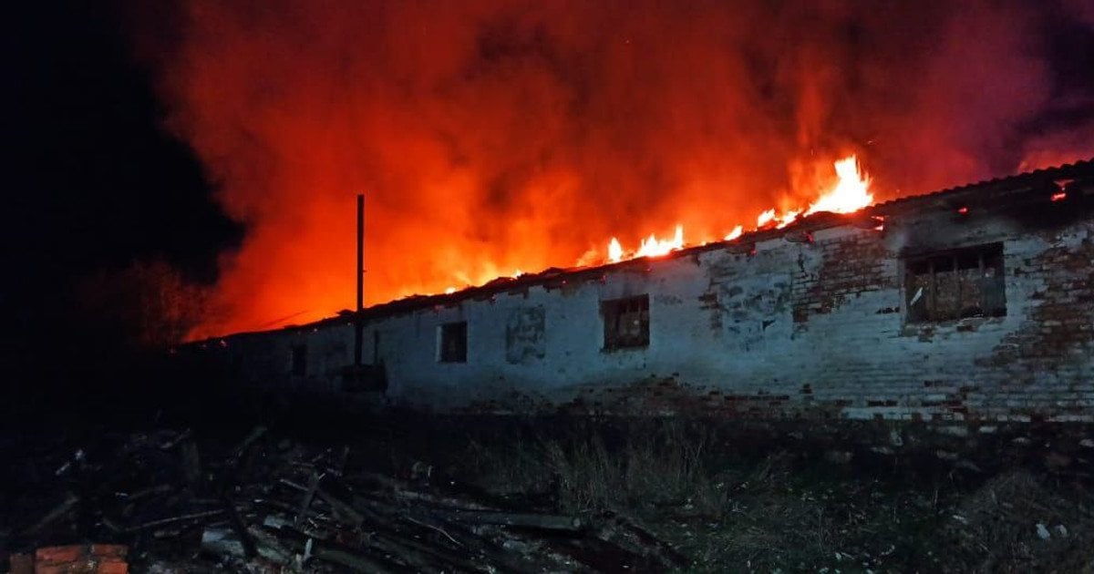 Пожежа у будівлі фермерського господарства на Черкащині через атаку 30 жовтня