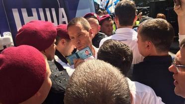 Під будівлею Мін'юсту сталася сутичка між поліцією та прихильниками Саакашвілі / © Українська правда/Роман Кравець