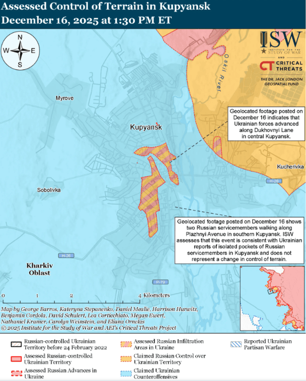 Ситуація в Куп′янську / © Інститут вивчення війни (ISW)