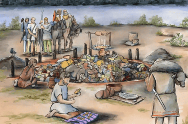 Реконструкція похоронного обряду у Гомолаві.  / © Newsweek