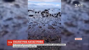 На побережье Маврикия произошла масштабная утечка нефти