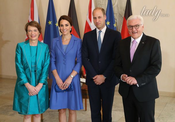 Герцогиня Кембриджская, принц Уильям, президент&nbsp; Ф  ранк-Вальтер Штайнмайер и первая леди&nbsp;Эльке Бюденбендер / © Getty Images