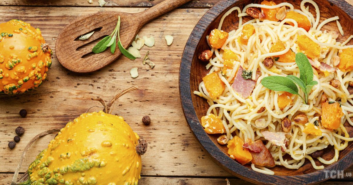 Рецепт пасты "Волосы ангела" с тыквой и орехами