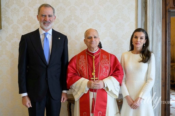 Король Філіп VI і королева Летиція з Папою Левом XIV