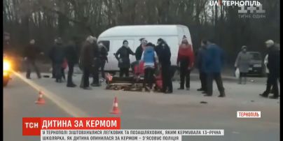 Недитяча витівка: у Тернополі 13-річна школярка за кермом джипа зіштовхнулася з легковиком