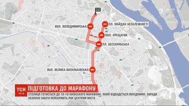 На выходных движение в центре Киева ограничат из-за марафона