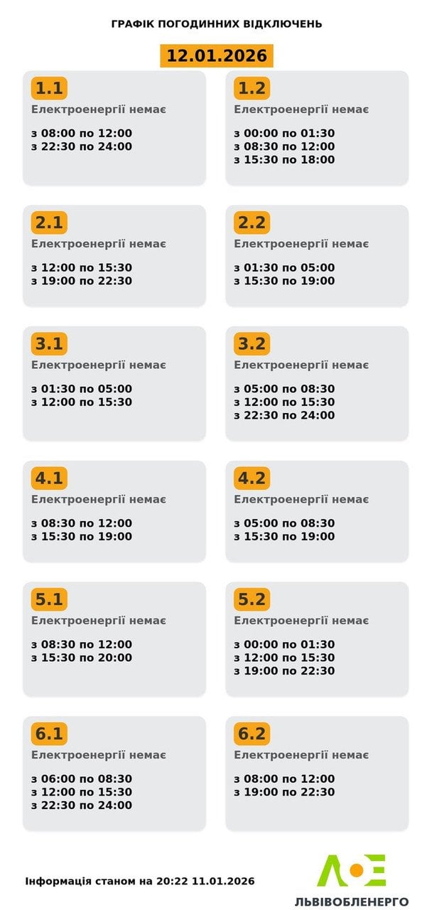 Отключение во Львовской области.