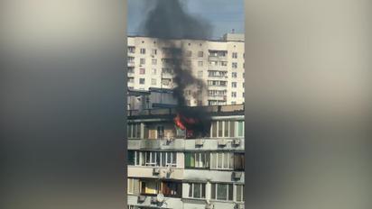 На левом берегу Киева горела квартира