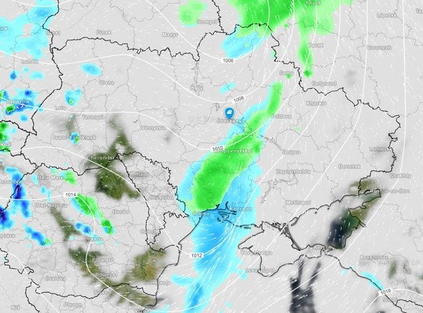 24 лютого погоду на Черкащині визначатиме локальний циклон із центром над Білоруссю та пов’язані з ним атмосферні фронти