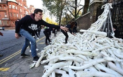 В Лондоне посольство РФ забросали пластиковыми руками