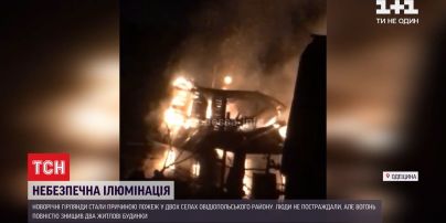 Из-за гирлянд произошли пожары в двух селах Одесской области