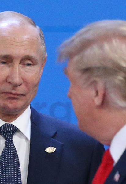 Российский диктатор Путин и президент США Дональд Трамп