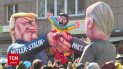 Трамп и Путин, которые душат Зеленского - показали новую карикатуру на карнавале в Дюссельдорфе