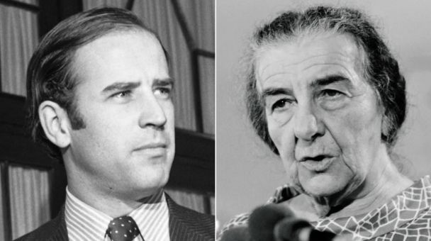 Джо Байден в 1973 году встретился с Голдой Меир / © CNN