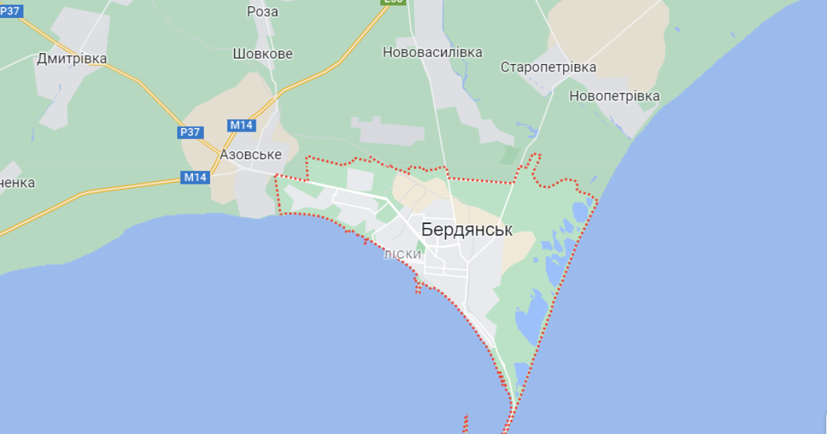 Бердянськ на карті