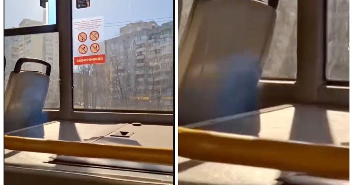 Киевский автобус с выхлопами в салоне