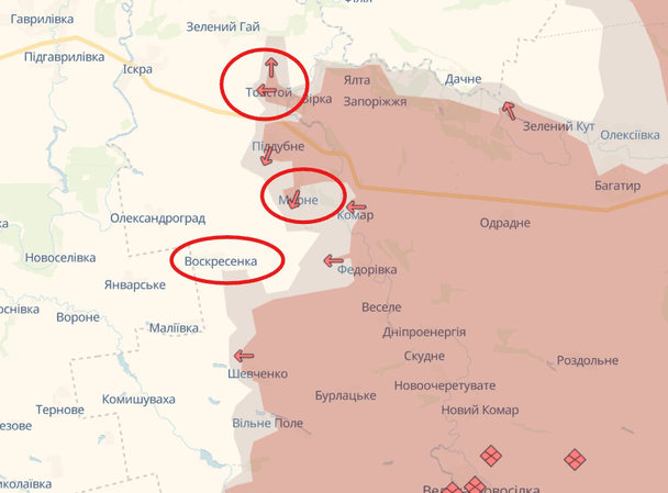 Просування армії РФ. Мапа: DeepState. / © Deepstatemap