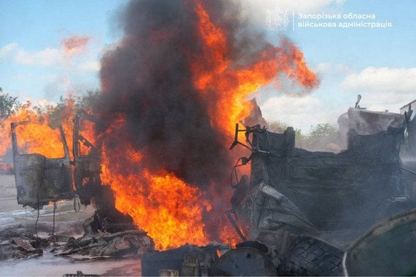 Сегодня утром россияне атаковали БпЛА Запорожья. / © Запорожская ОВА