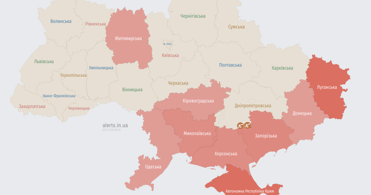 Мапа повітряних тривог