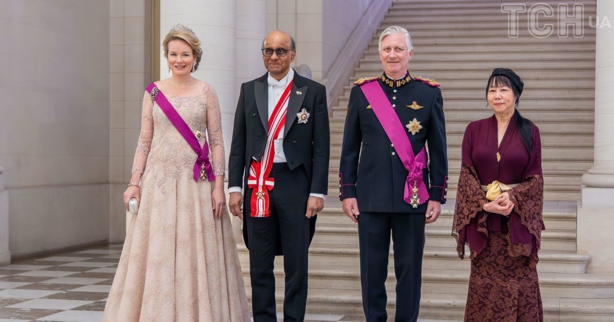 Королева Матильда и король Филипп с президентом Сингапура и его женой в Брюсселе