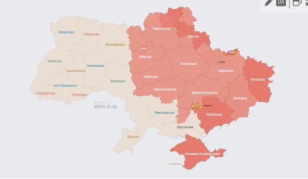 Карта повітряної тривоги / © Скріншот
