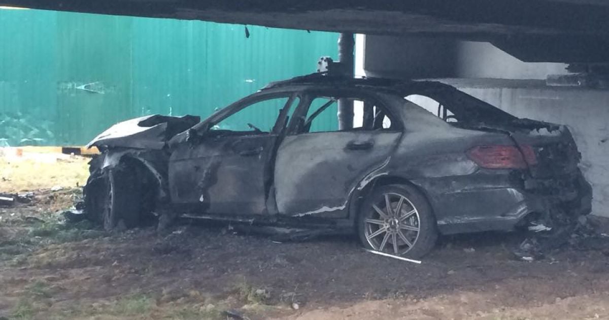 Возле аэропорта &laquo;Борисполь&raquo; Mercedes влетел на скорости в бетонную эстакаду