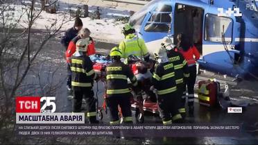 Снежный шторм привел к масштабной аварии в Праге