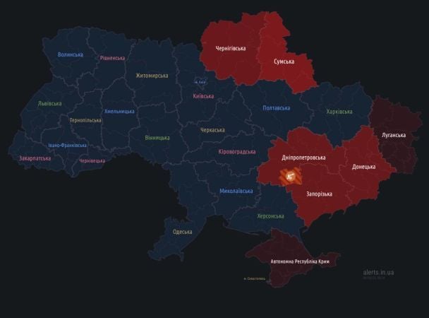 Сирены прозвучали в некоторых регионах Украины