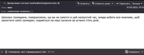 Не відкривайте підозрілих листів