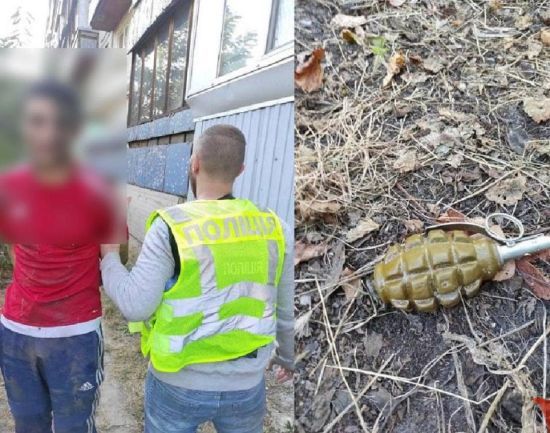 Хотів залякати знайомого: у Києві чоловік кинув гранату біля багатоповерхівки