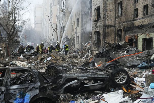 Ракетний удар по Києву 2 січня 2024 року / © Associated Press