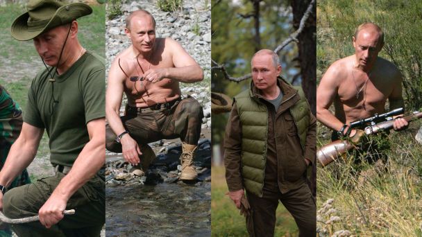 Володимир Путін вирішив створити собі образ “мачо”, але вийшло щось інше / Колаж / © Associated Press