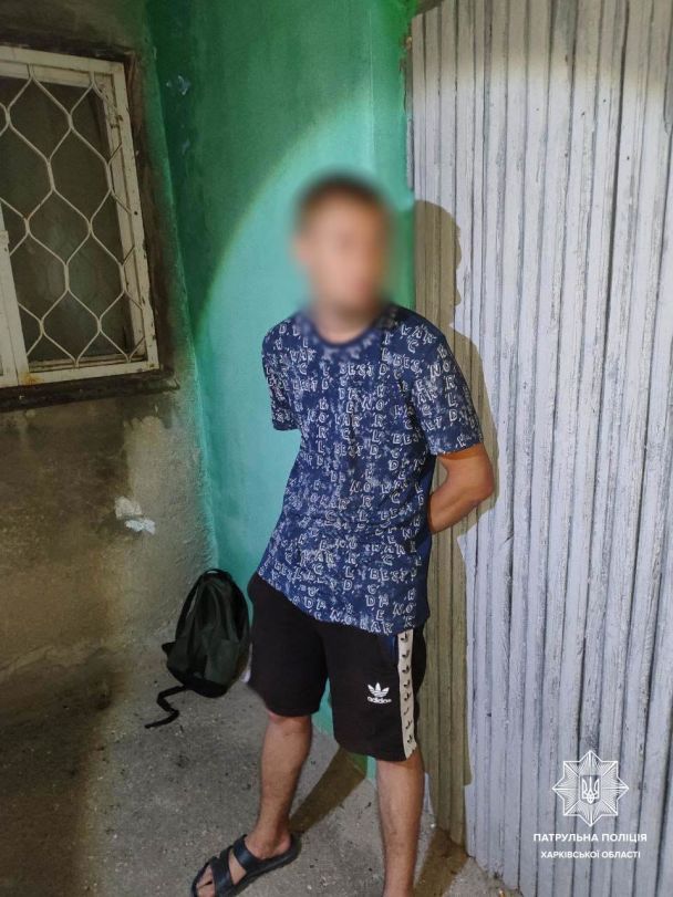 Один из подозреваемых в поджоге автомобиля ВСУ/Фото: Патрульная полиция Харьковской области