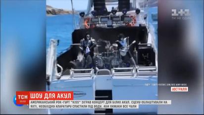 Американская рок-группа KISS сыграла концерт для белых акул в Австралии