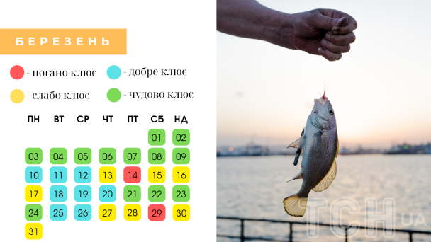 Лунный календарь рыбака на март 2025 года по дням / © ТСН.ua