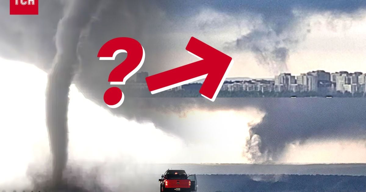 В Киеве заметили образование смерча во время ливня/Коллаж ТСН.ua