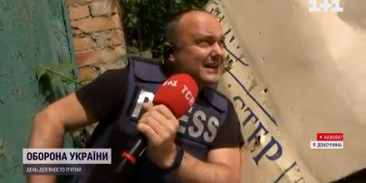 Взрывы в прямом эфире ТСН: съемочная группа в Бахмуте убегала от российских ракет