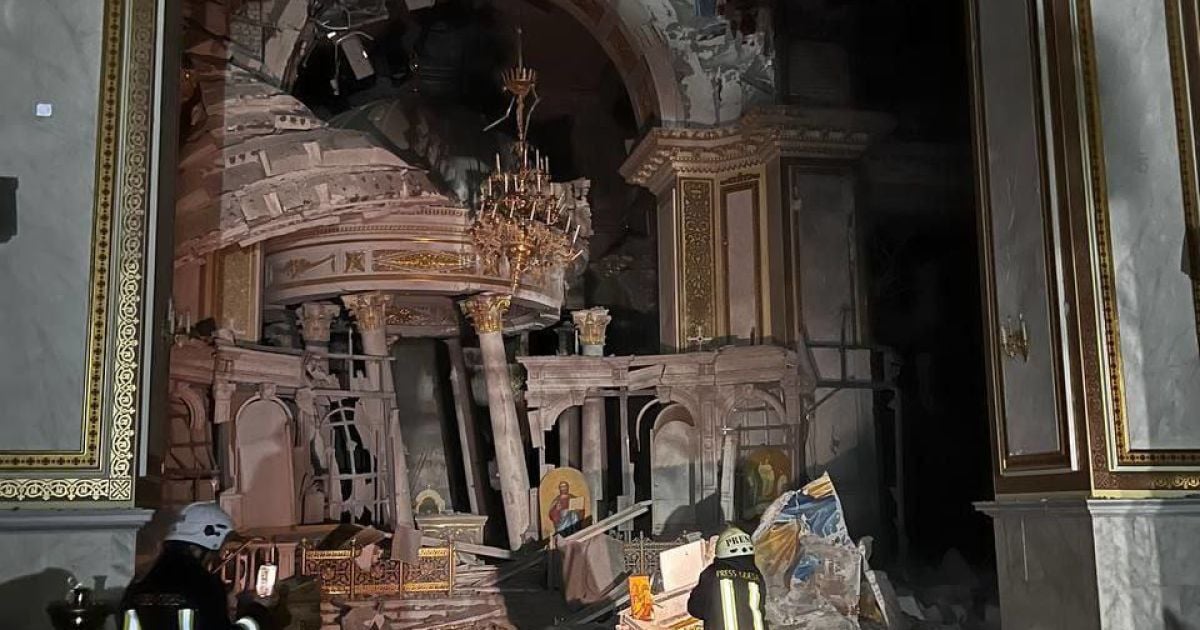 Удар по Спасо-Преображенскому кафедральному собору в Одессе 23 июля. ФОТО: Одесская епархия