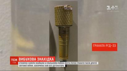 В спальном районе Киева саперы нашли ручную гранату Второй мировой войны