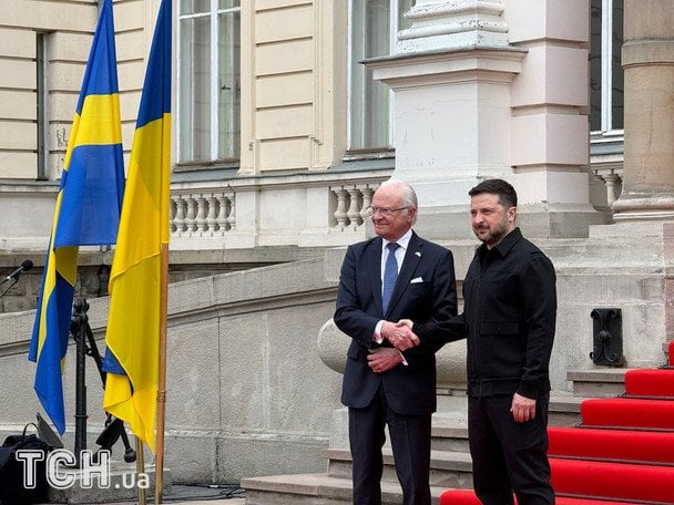  Володимир Зеленський і король Швеції Карл XVI Густав / © ТСН