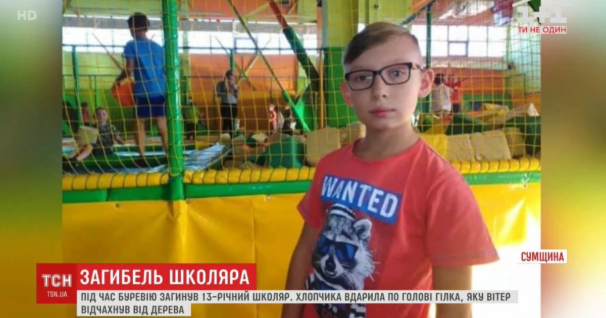 В Сумській області загинув школяр, якому гілка впала на голову