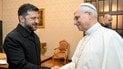 Volodymyr Zelenskyy and Pope Leo XIV during their meeting on December 9