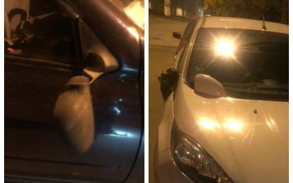 В Киеве двое нетрезвых мужчин отрывали зеркала у припаркованных авто и напали на копов